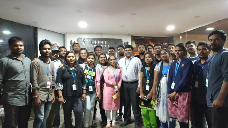 Suresh Natarajan with an SAP training batch